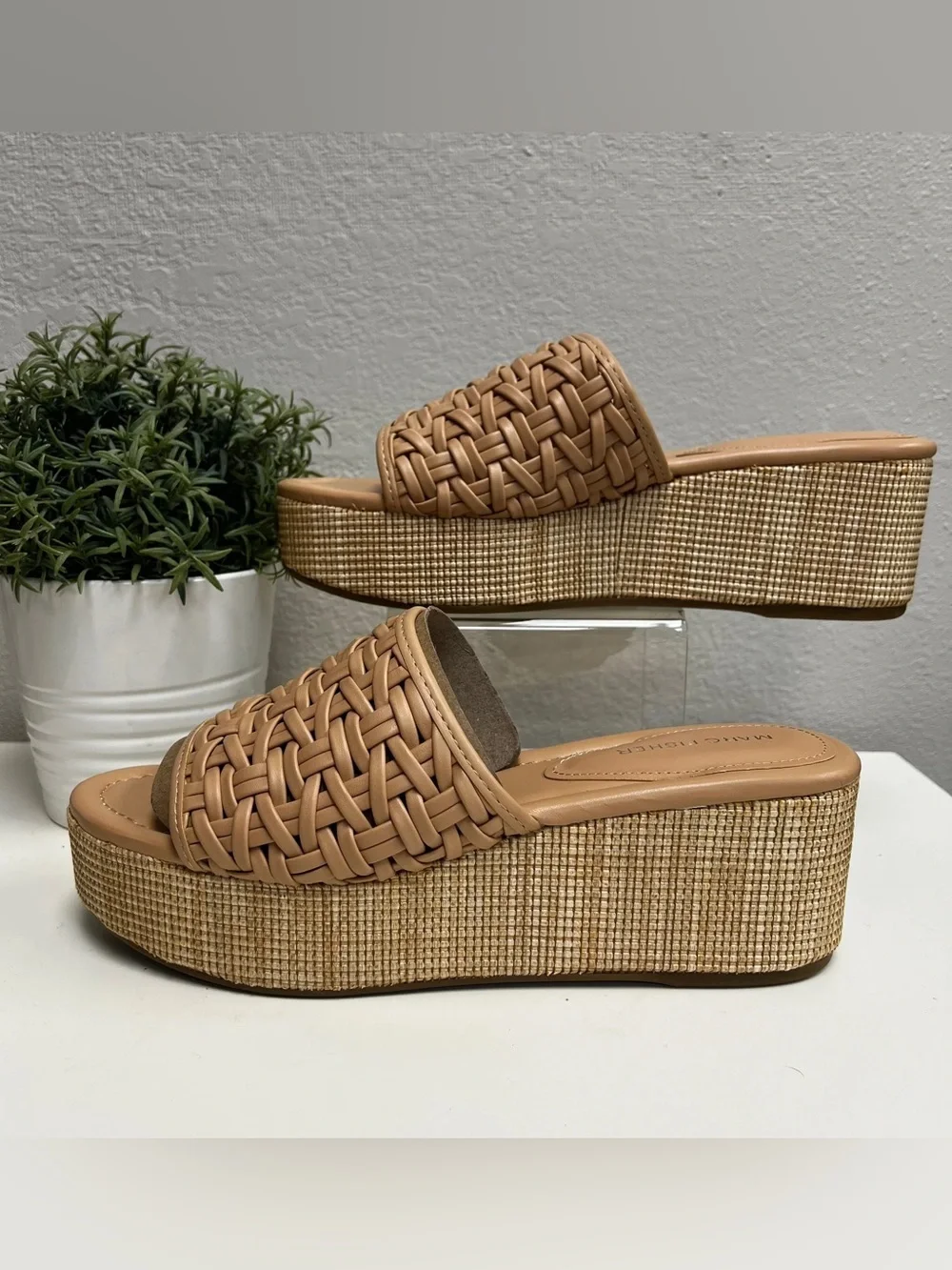 Marc Fisher Tan Bashina Slip On Wedge - NEW - Size 11